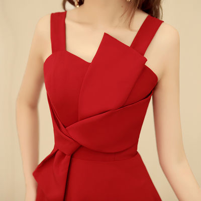14699/敬酒服2021款新娘订婚结婚回门宴会高贵晚礼服女平时可穿中长款