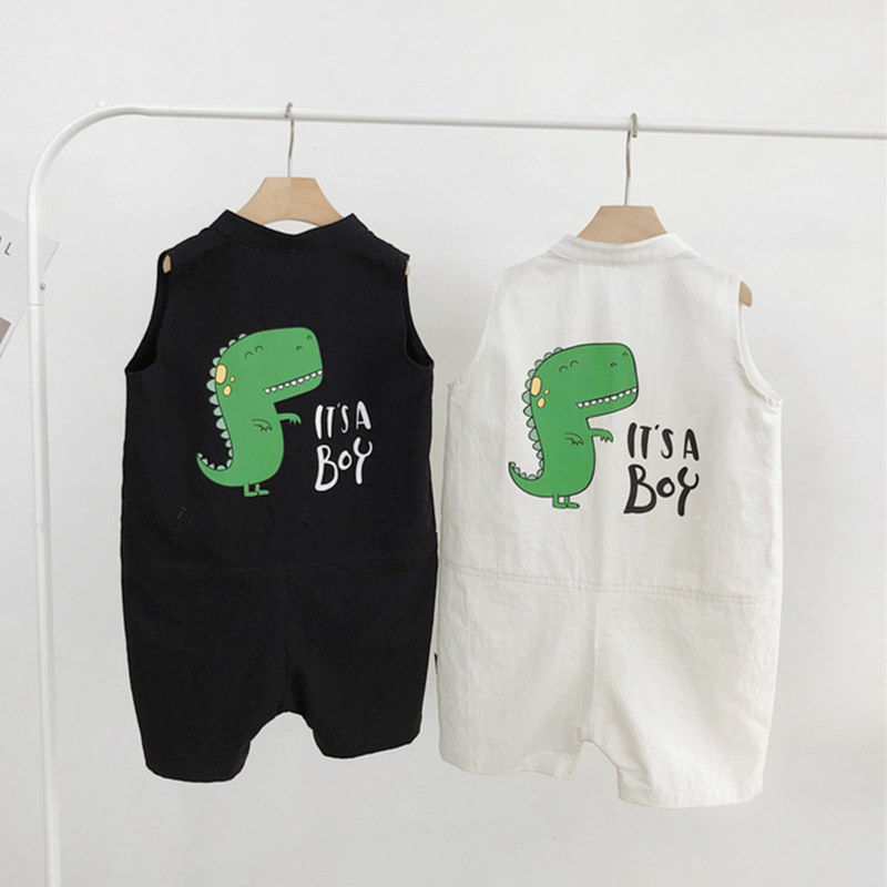 Baby clothes baby summer baby one piece clothes 1-2 year old children back dinosaur sleeveless Jumpsuit men's shorts