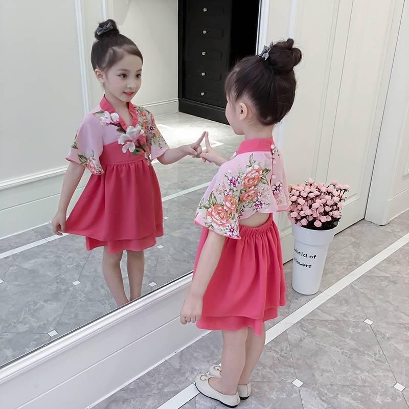 Girls' Hanfu 2020 new Chinese style ancient dress summer Princess retro Tang style dress fashionable dress