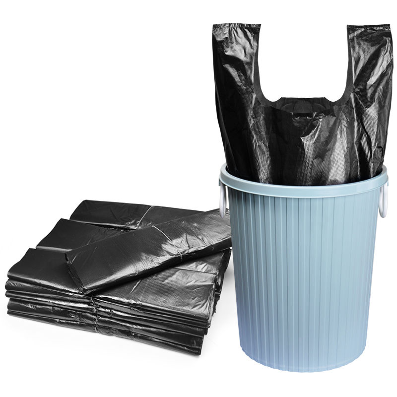 Inheritance Jieyu garbage bag thickening household kitchen plastic bag wholesale large medium disposable vest bag black