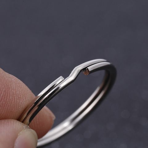 Key ring stainless steel flat ring iron ring round thickened pendant key ring large and small ring car key ring ring