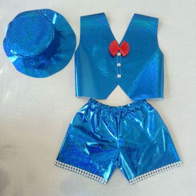 新款儿童环保服装男童礼服幼儿园DIY制作男孩演出服亲子装