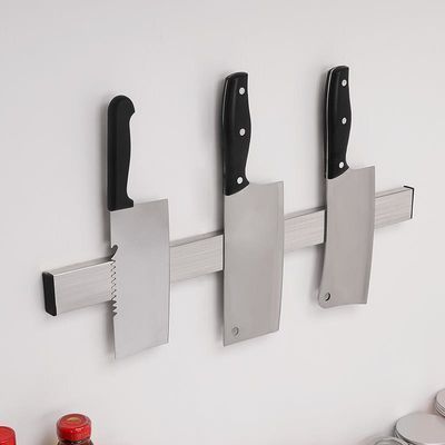 304不锈钢磁铁刀架厨房墙壁磁性刀架铁石磁力刀架免打孔磁铁刀座