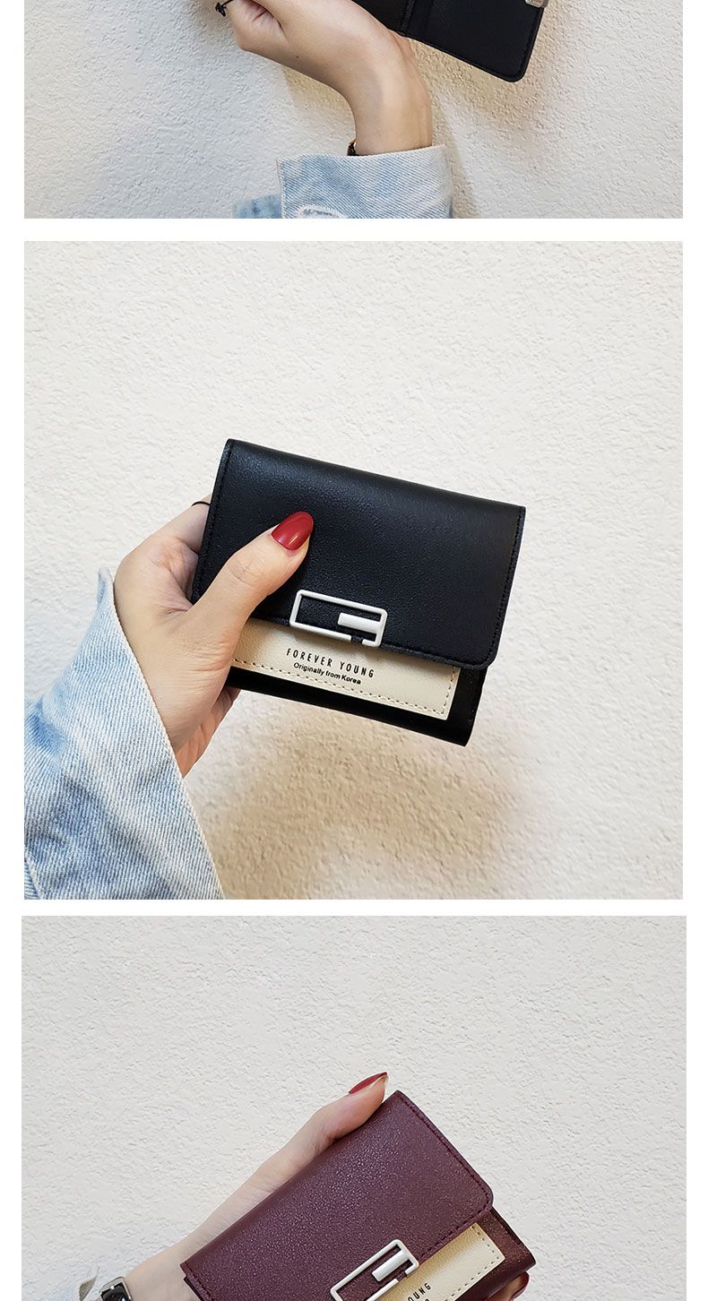 ins新款韩版方小钱包女短款折叠简约时尚女士卡包迷你零钱包三折