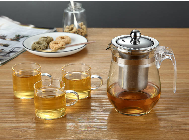 茶壶玻璃防爆花茶壶不锈钢茶杯泡茶壶过滤单壶茶具玻璃壶套装家用ZZX
