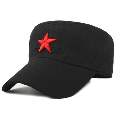 120009/男士帽子五角星军帽休闲帽复古平顶帽春季夏天运动户外遮阳登山帽