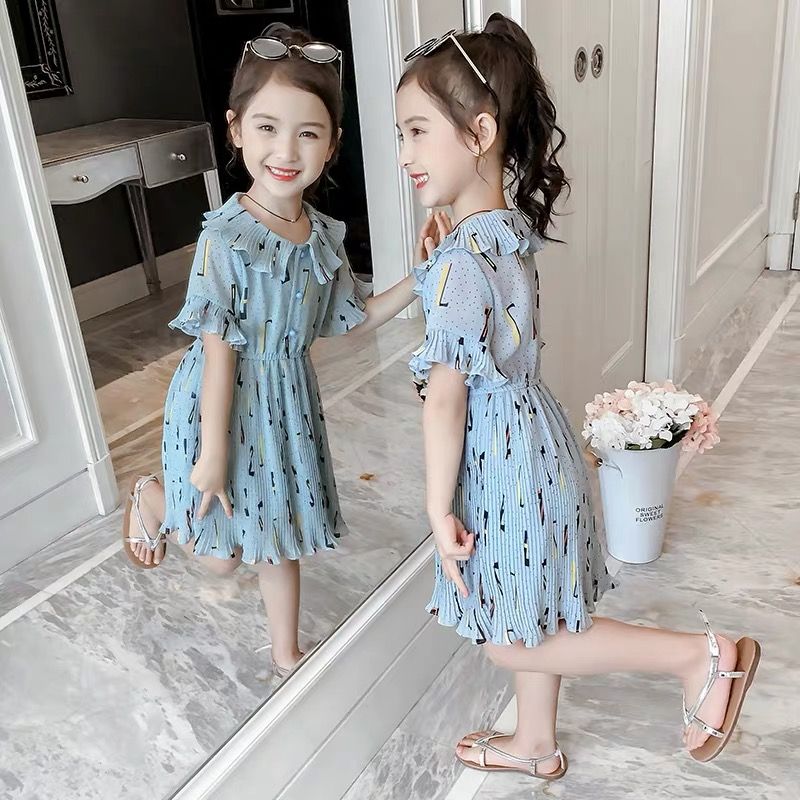 Girls' Summer Dress Girls' Korean Chiffon net red skirt children's new Fairy Princess Dress