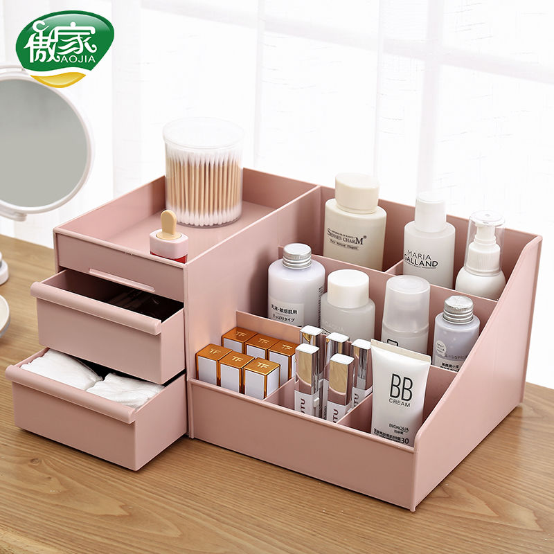Desktop cosmetic storage box storage box jewelry box lipstick dressing table shelf drawer type cosmetic box