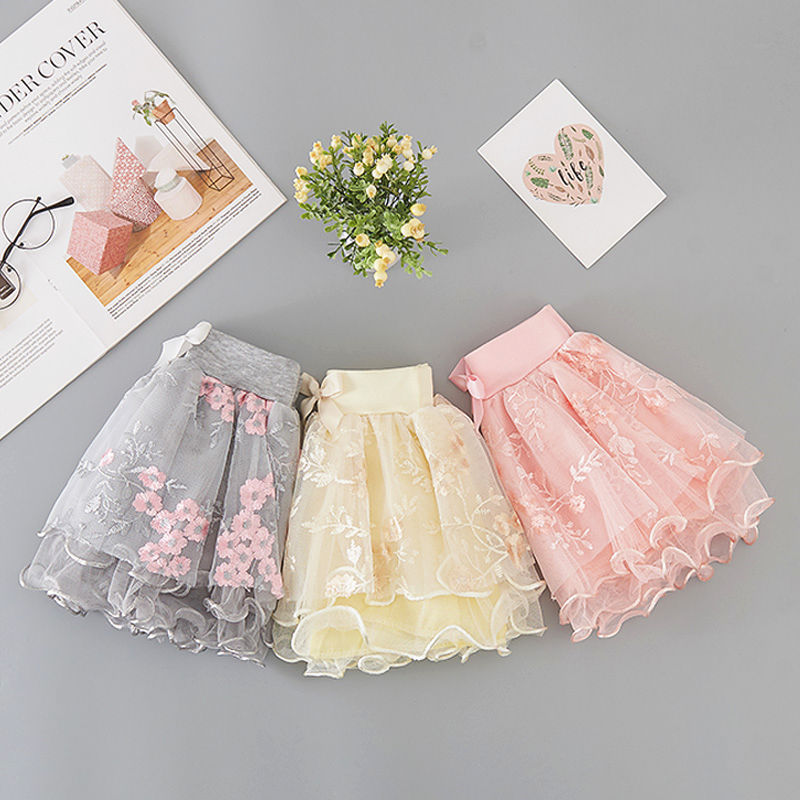 Girls' skirt summer new children's Princess versatile four seasons skirt little girl's skirt baby girl's mesh skirt