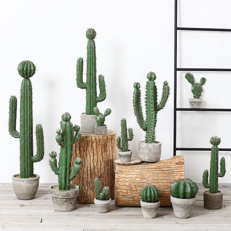 北欧创意仿真仙人掌盆栽客厅室内办公室落地仙人柱植物盆景大摆件