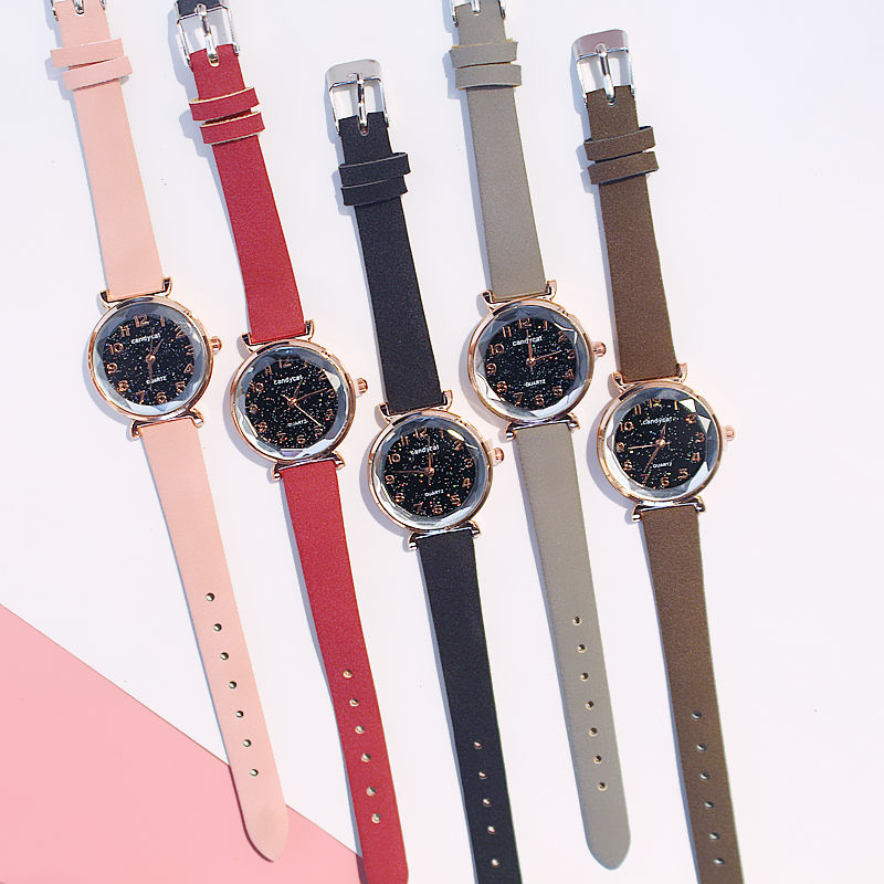 Tiktok ins girl student watches Korean girl version of the trend of all match, the voice of the red voice is the same as the star sky, the female watch is waterproof.