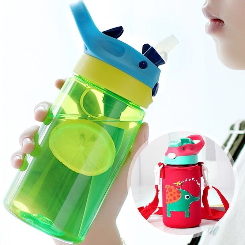Children's Straw Cup learn to drink cup leak proof boys and girls baby kettle kindergarten anti drop cup primary school students' water cup convenient