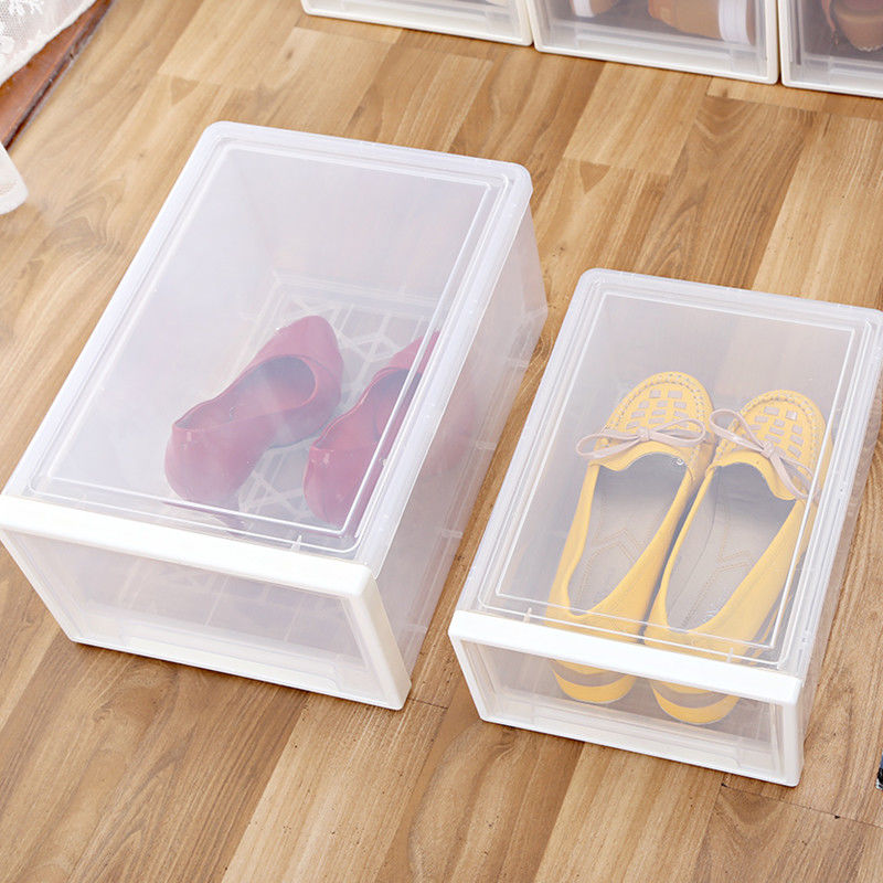 非凡家品加厚透明鞋盒抽屉式防尘宿舍收纳神器塑料防潮鞋子收纳盒