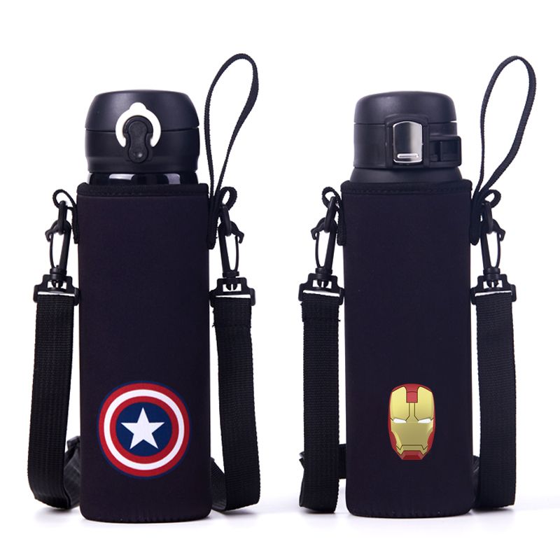 Straddle portable long shoulder belt thermos cup cover glass kettle cover straw cup protection cover cup bag 350-500ml