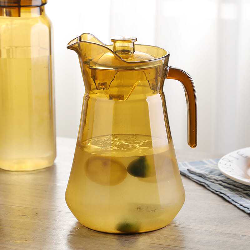 食品级扎壶PC冷水壶茶色餐厅酒店商用茶水壶亚克力透明果汁条纹壶