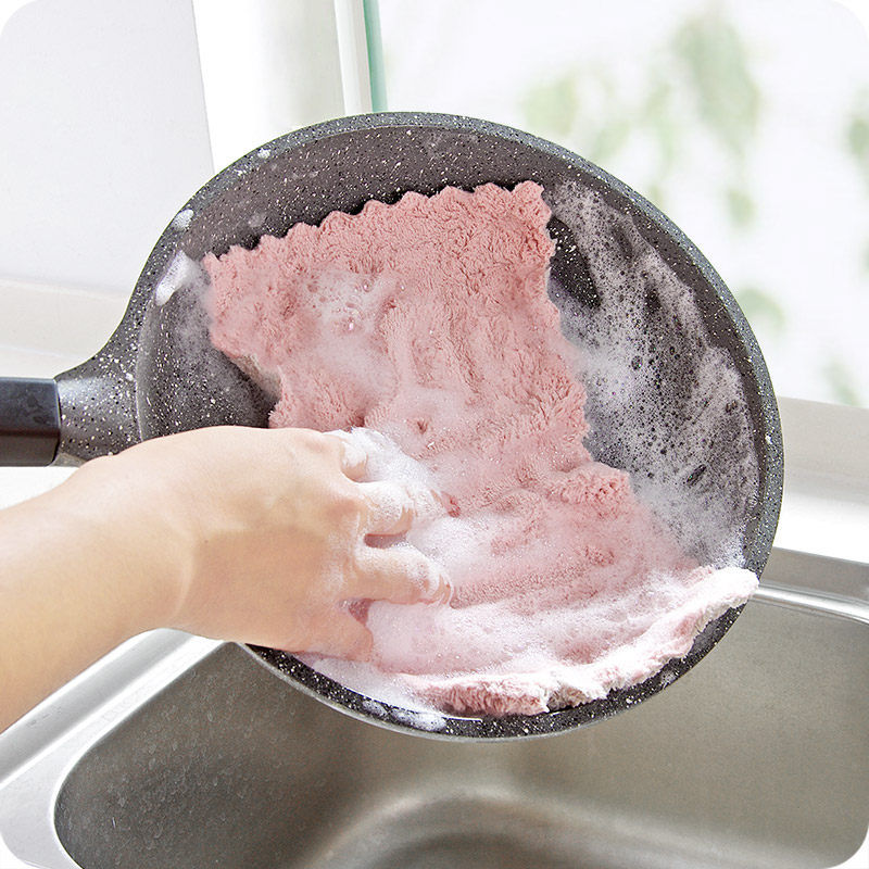 【不沾油吸水】洗碗布抹布家用厨房擦手擦桌擦碗百洁布巾加厚清洁毛巾