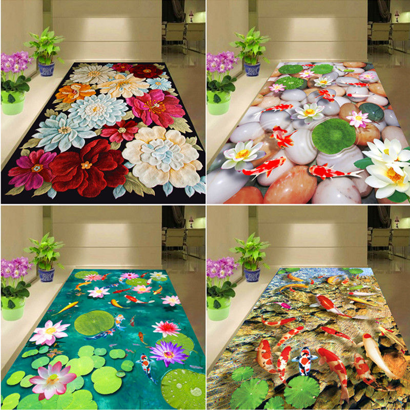 Household 3D carpet bedroom living room floor mat living room tea table doormat lobby kitchen sanitary non slip foot mat