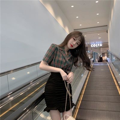 格子套装女夏夏装