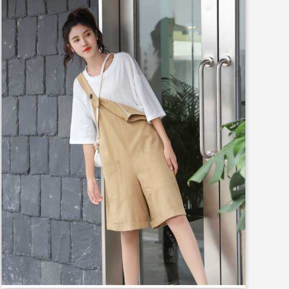 Pants and shorts women summer students Korean version loose casual thin wide leg Jumpsuit