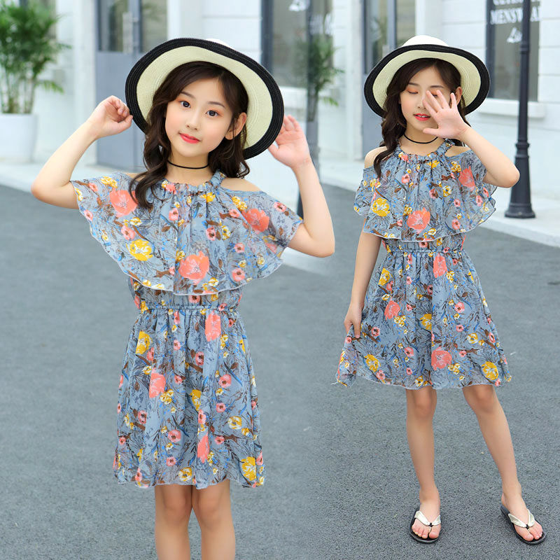 Children's clothing girl's 2021 summer dress new style chiffon suspender children's dress girl's Korean princess skirt gauze skirt