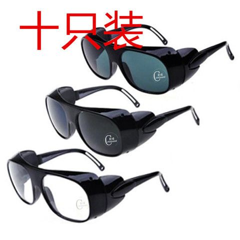 10 pairs of welding glasses, gas argon arc welding protective glasses, splash proof goggles, welding glasses, transparent grey