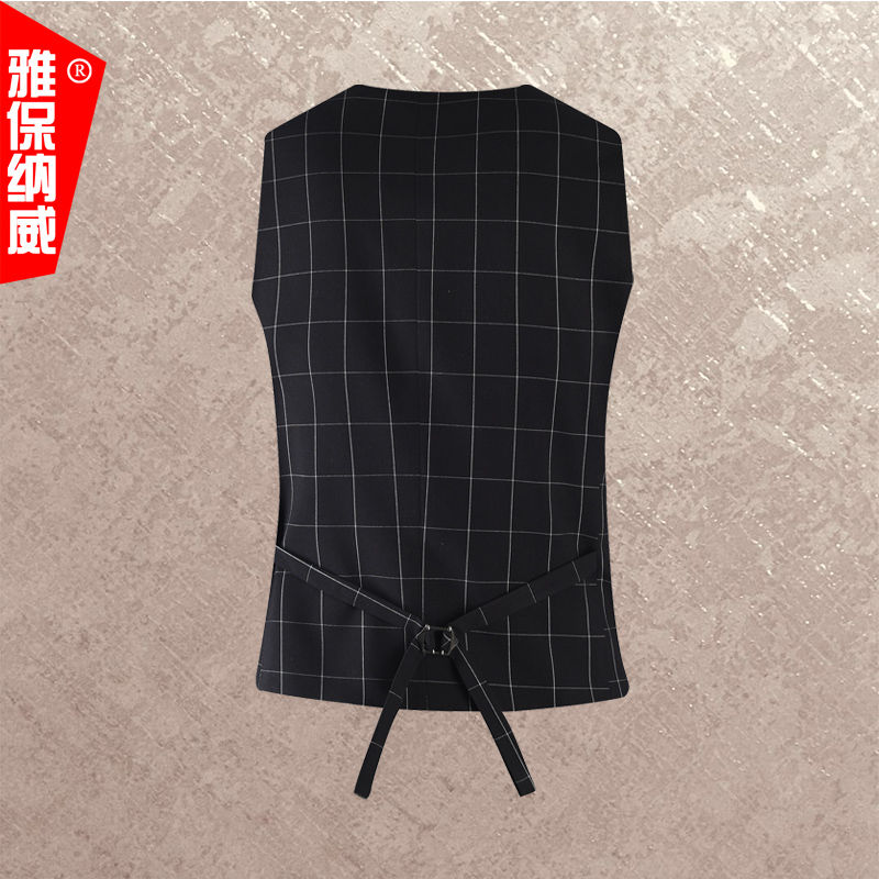 Suit vest men's slim youth Korean spring and autumn coat suit vest business casual Plaid vest fashionable thin