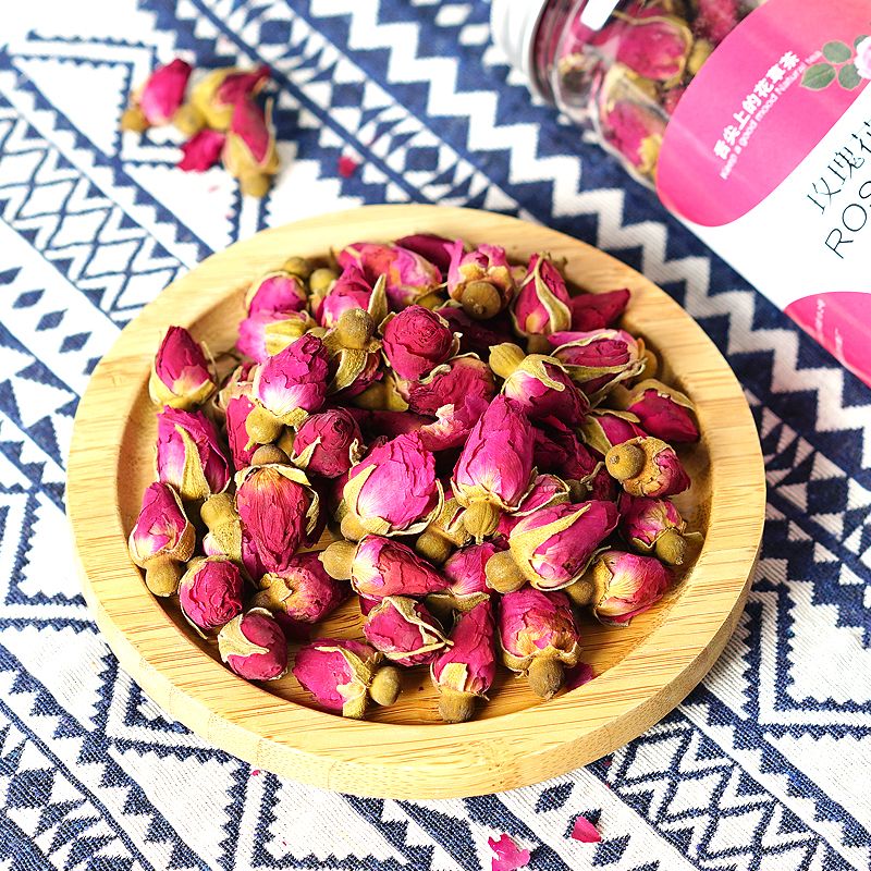 三罐组合花茶金银花30g胎菊35g玫瑰花60g花草茶罐装花果茶新茶