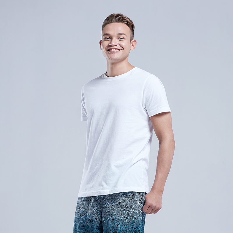 凡客诚品新款四季纯棉打底衫汗衫男士圆领纯色黑色白色t恤