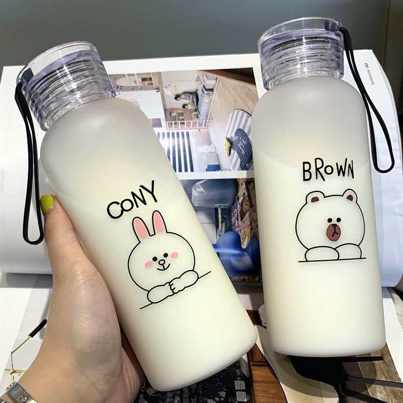 Net red plastic water cup for female students Korean version of cute cup ins creative personality portable small fresh tea cup 500ml