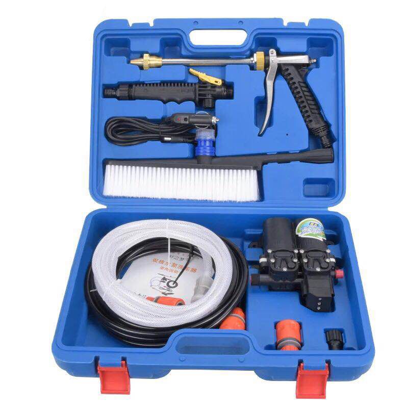 铜芯双泵电机 12v车载洗车机高压洗车器家用电动刷车水泵洗车