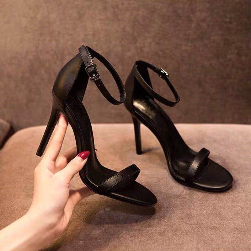 Sandals female students Korean high heels women's stiletto 2020 summer new women's versatile open toe black women's shoes