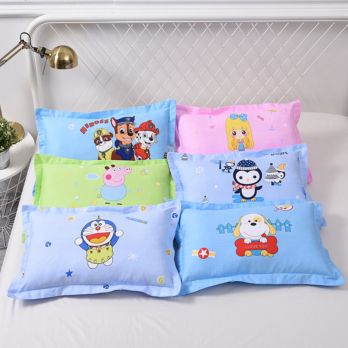 儿童枕头纯棉幼儿园婴儿学生定型枕宝宝小枕头套装可爱一对可拆洗