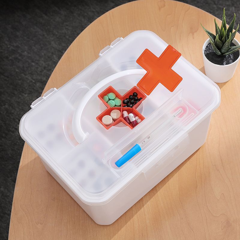 家庭装多层小急救药箱家用分格大容量药品收纳盒便携出诊学生药箱