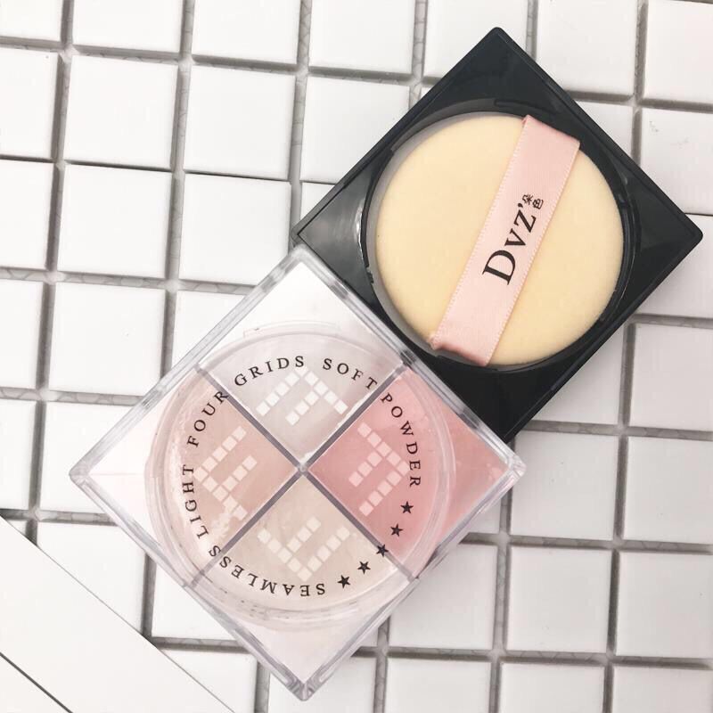 正品朵色dvz四宫格蜜粉珠光定妆粉散粉持久控油保湿遮瑕提亮肤色
