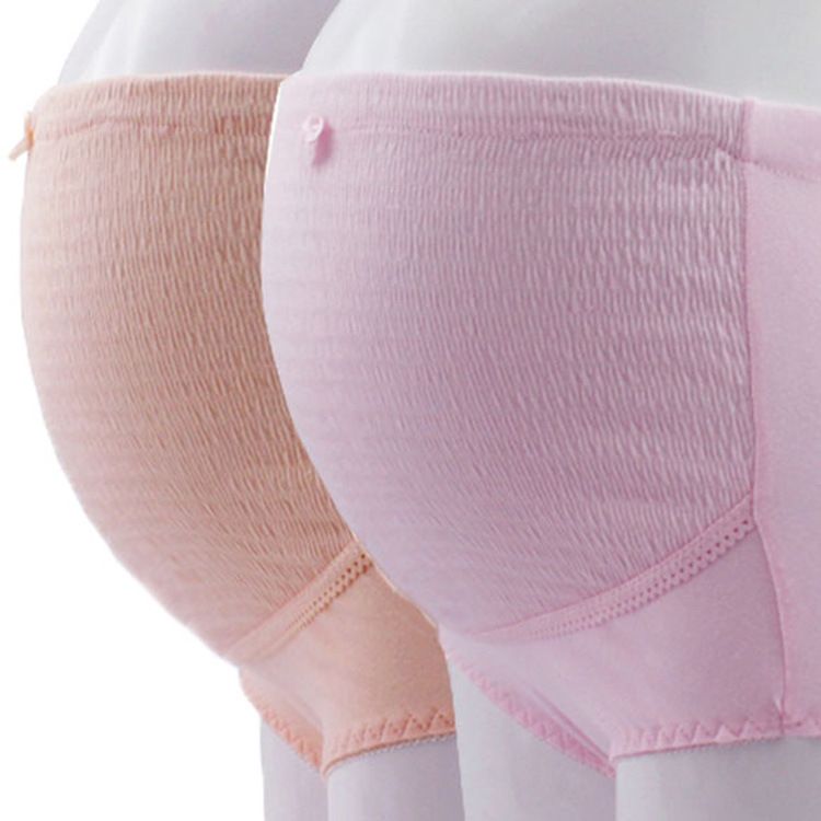 纯棉孕妇内裤大码弹力褶皱树皮高腰托腹可调节孕产三角裤头怀孕期
