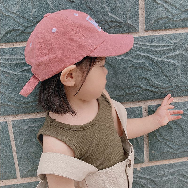 Children's baseball cap summer Korean version girls sun hat baby sunscreen sunshade hat boy solid color peaked cap tide