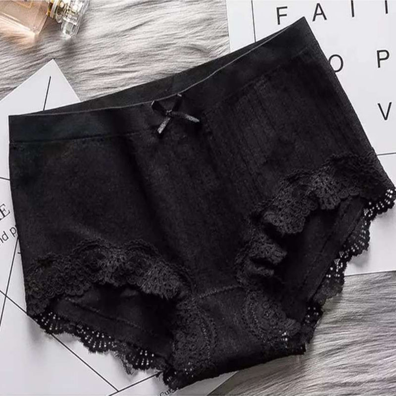 [Multiple Packs] Seamless Sexy Panties Women's Lace Shorts Mid-waist Women's Underwear Pure Cotton Crotch Briefs Head
