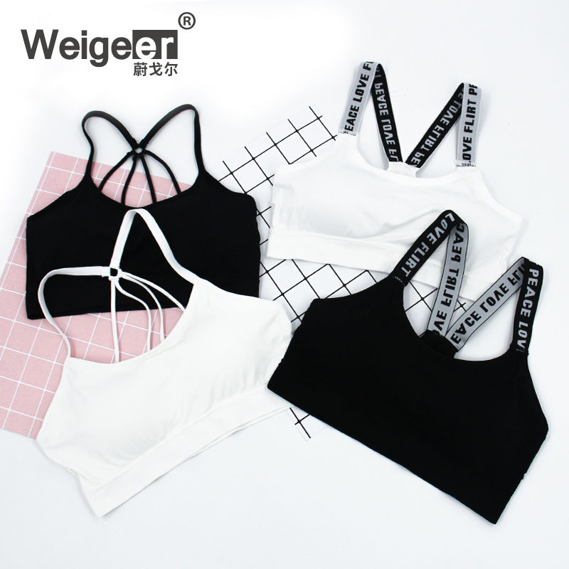 【Wei Gore】Sports underwear women's no steel ring tube top bra wrapped chest student girl beautiful back camisole