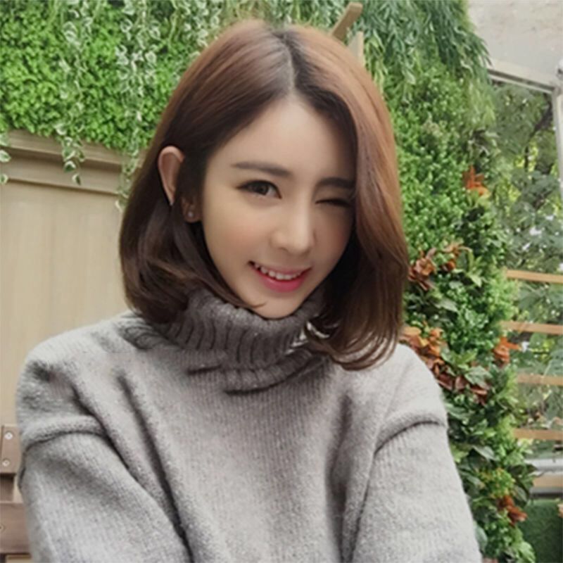 假发女短发中分无刘海短卷发内扣波波头短发圆脸逼真蓬松女士bobo