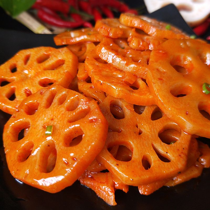 香辣藕片零食卤莲藕散装黑鸭麻辣味野莲藕休闲小吃脆10包60小藕丁