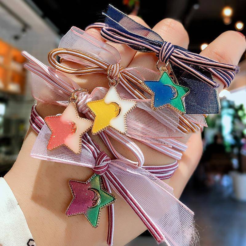 星空头绳韩国可爱流苏皮筋发绳小清新森女系简约少女皮套发圈头饰