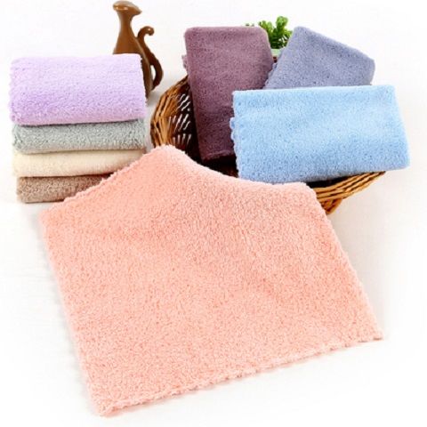 婴儿新生洗脸巾儿童毛巾纯棉洗脸不掉毛珊瑚绒吸水速干小毛巾批发