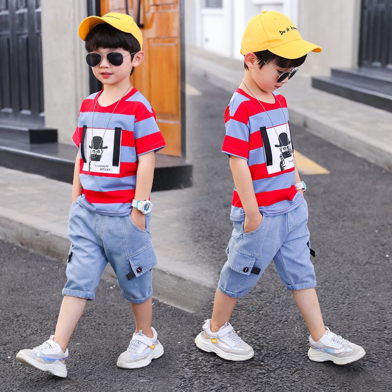 童装男童夏装套装2019新款儿童洋气两件套衣服男孩夏款帅气韩版潮