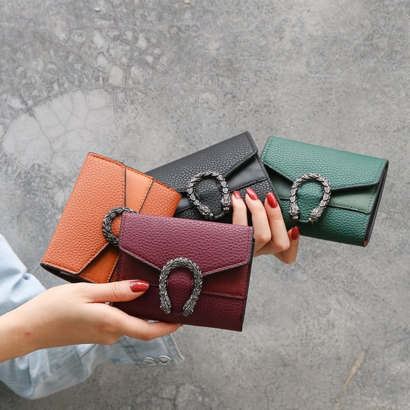 新款简约韩版女士钱包女短款时尚学生薄款小钱包女零钱包卡包皮夹