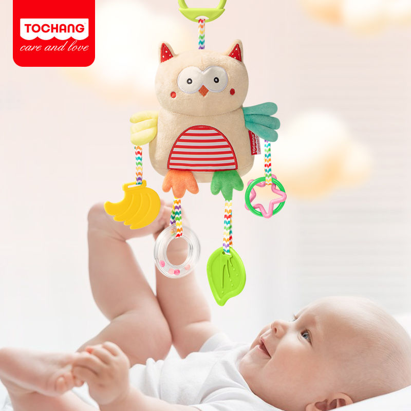 婴儿玩具新生儿卡通风铃推车车挂毛绒婴儿车载悬挂式床挂0-12个月