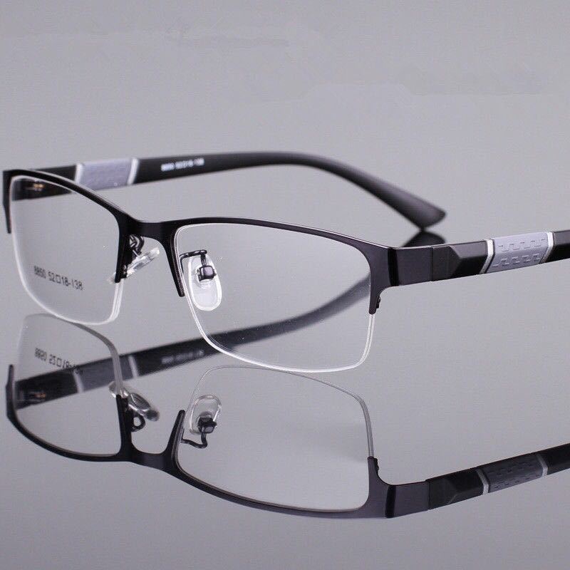 Anti radiation glasses with diopter for men flat light anti blue light glasses frame goggles for business half frame myopia glasses for men