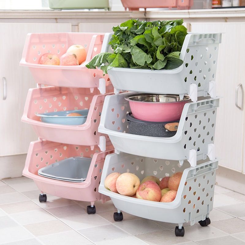 Kitchen shelf floor shelf fruit and vegetable basket storage basket toilet storage basket toys and sundries basket