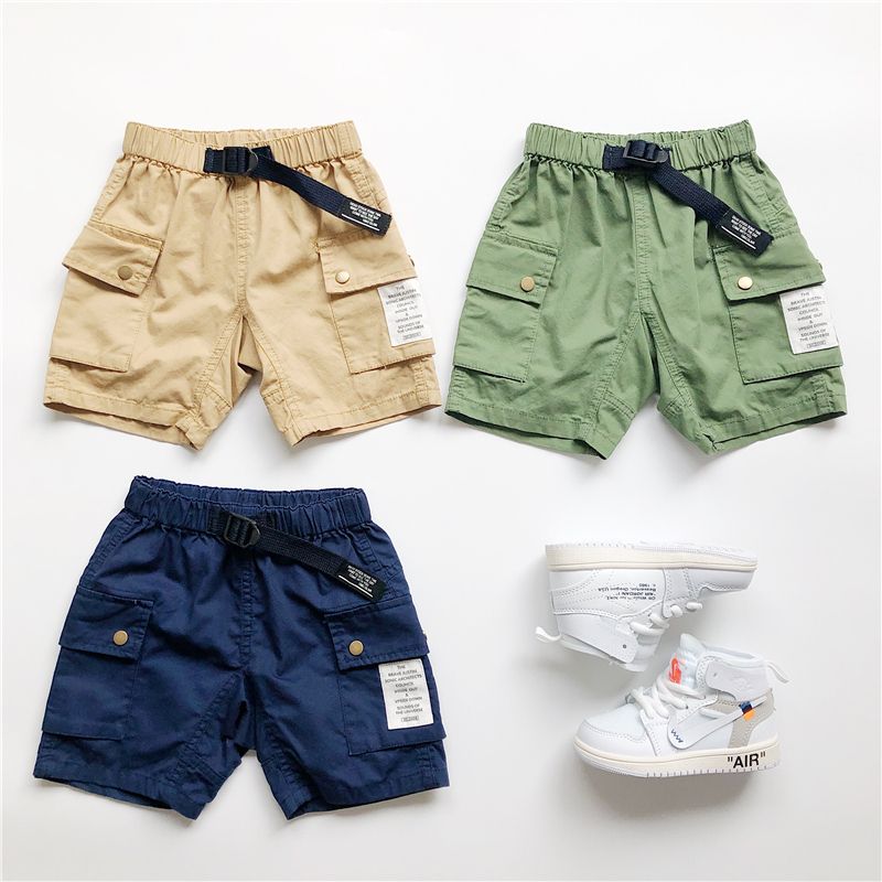 Children's pants summer wear children's cotton casual pants Capris thin overalls boys' shorts fashion