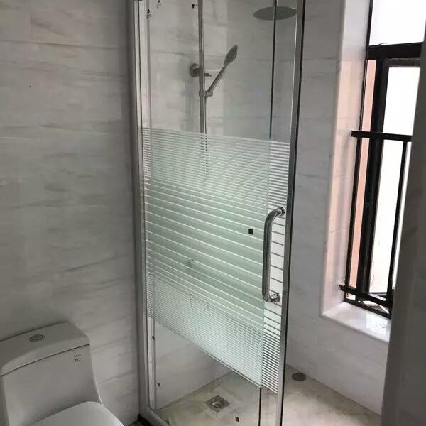 卫生间一字形淋浴房干湿分离隔断钢化玻璃浴室厕所家用洗澡推拉门