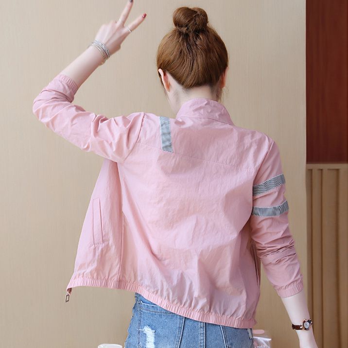 Sunscreen clothing women  spring and summer new Korean version of sunscreen clothing female anti-ultraviolet short thin jacket female student tide